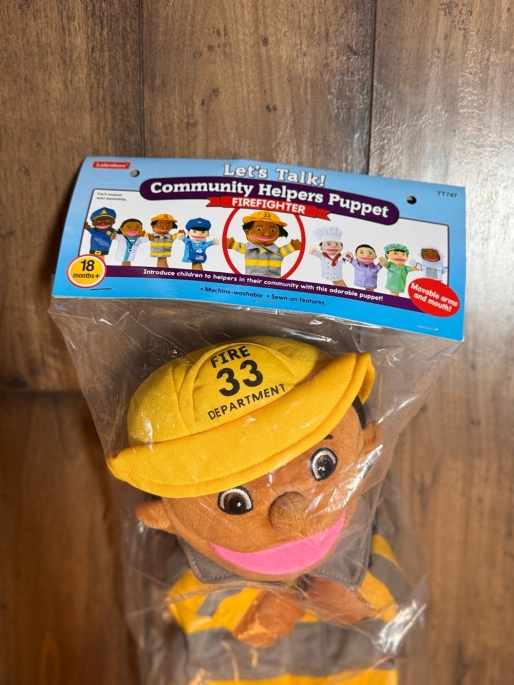 Lakeshore Community Helpers Firefighter Puppet New Sealed Plush Hand Puppet - Picture 2 of 3